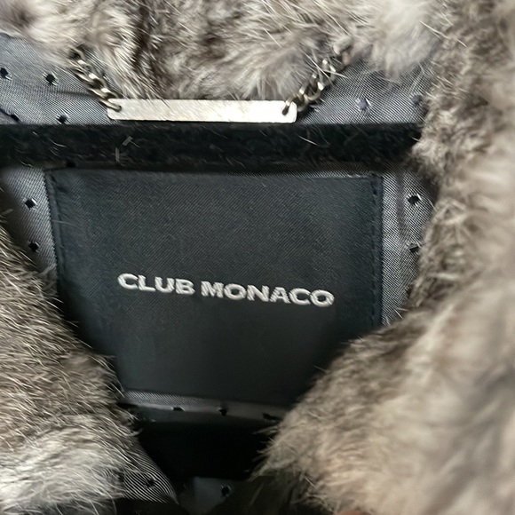 Club Monaco rabbit fur vest gray black - Picture 3 of 6